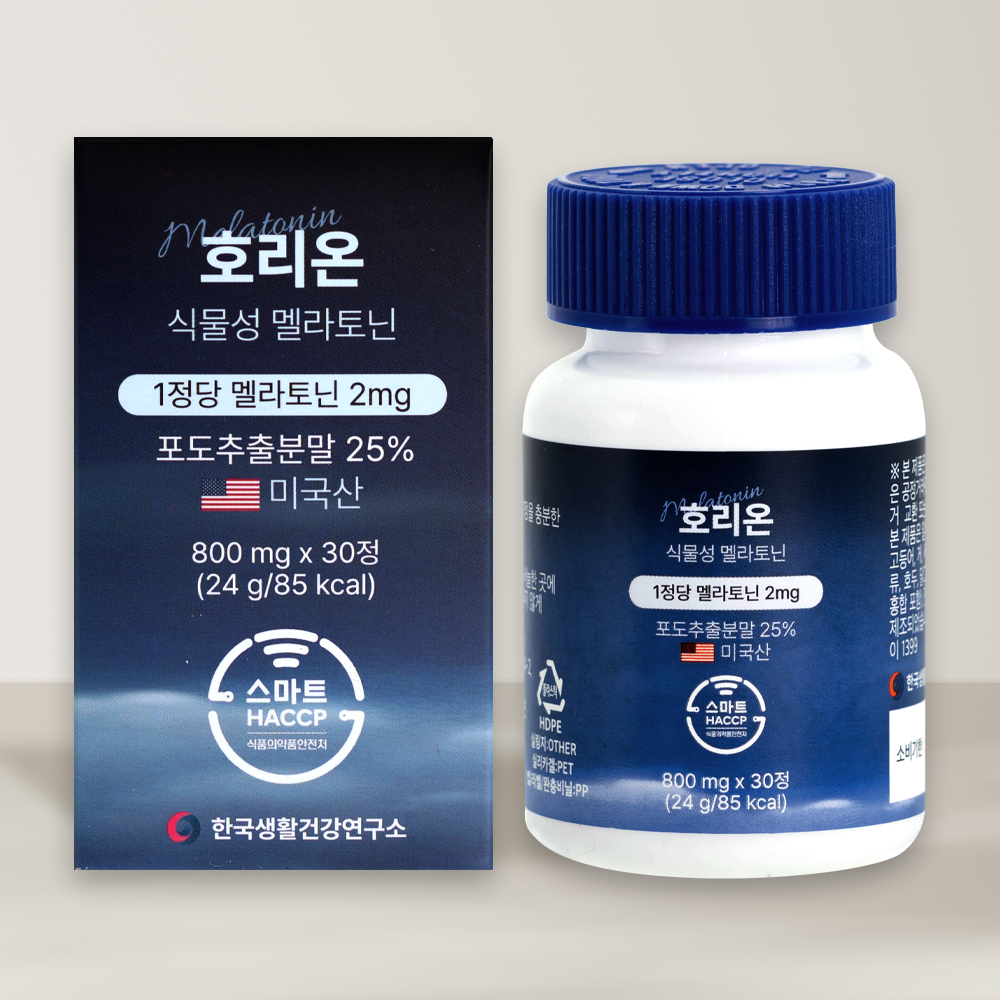 미국산 식물성 멜라토닌 2mg 함유 호리온 타트체리 30정, 1개 - 상품 이미지