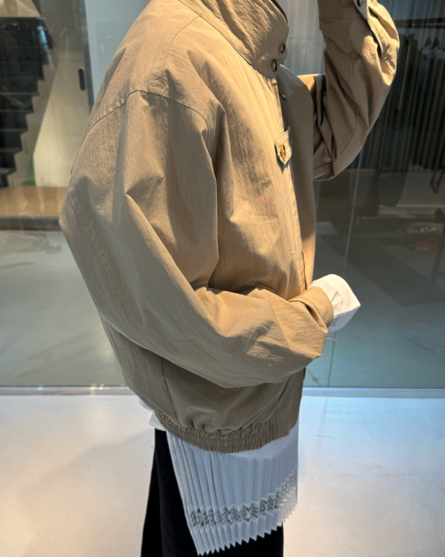 봄 루즈핏 캐주얼 간절기 자켓 빈티지 여성 비죠 하이넥 블루종 점퍼 (브라운) 상세 이미지 14