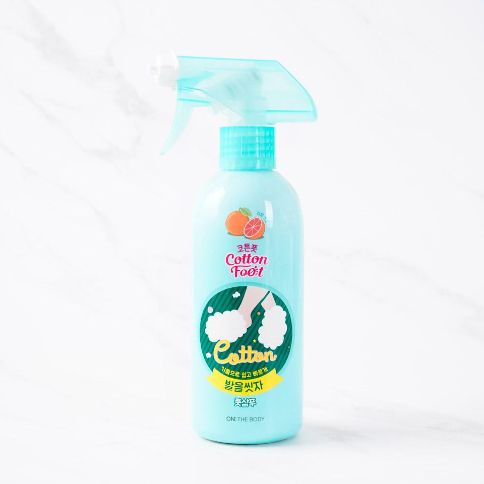 메가마트 LG 온더바디 발을씻자 코튼풋샴푸 자몽민트향 385ml - 상품 이미지