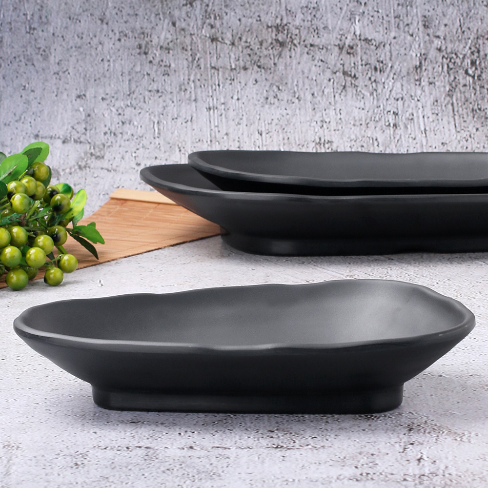 먹토 멜라민 그릇 앞 접시 나눔 반찬 중국집 식당 업소용 식기 21.3cm, 허브 삼각접시 - 상세 이미지 2