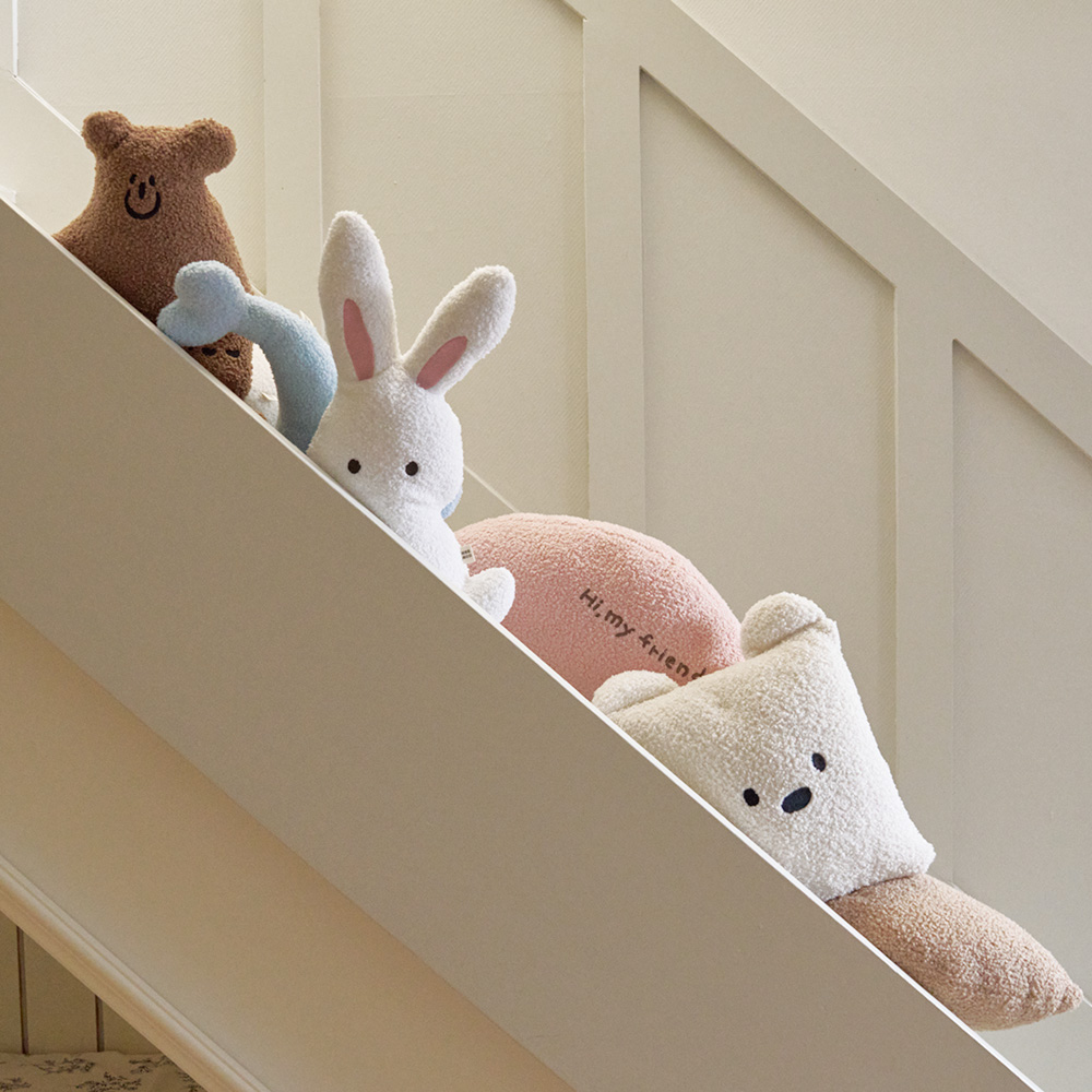 뽀글이 캐릭터 모양 쿠션 소파 인테리어소품 강아지 인형 포인트