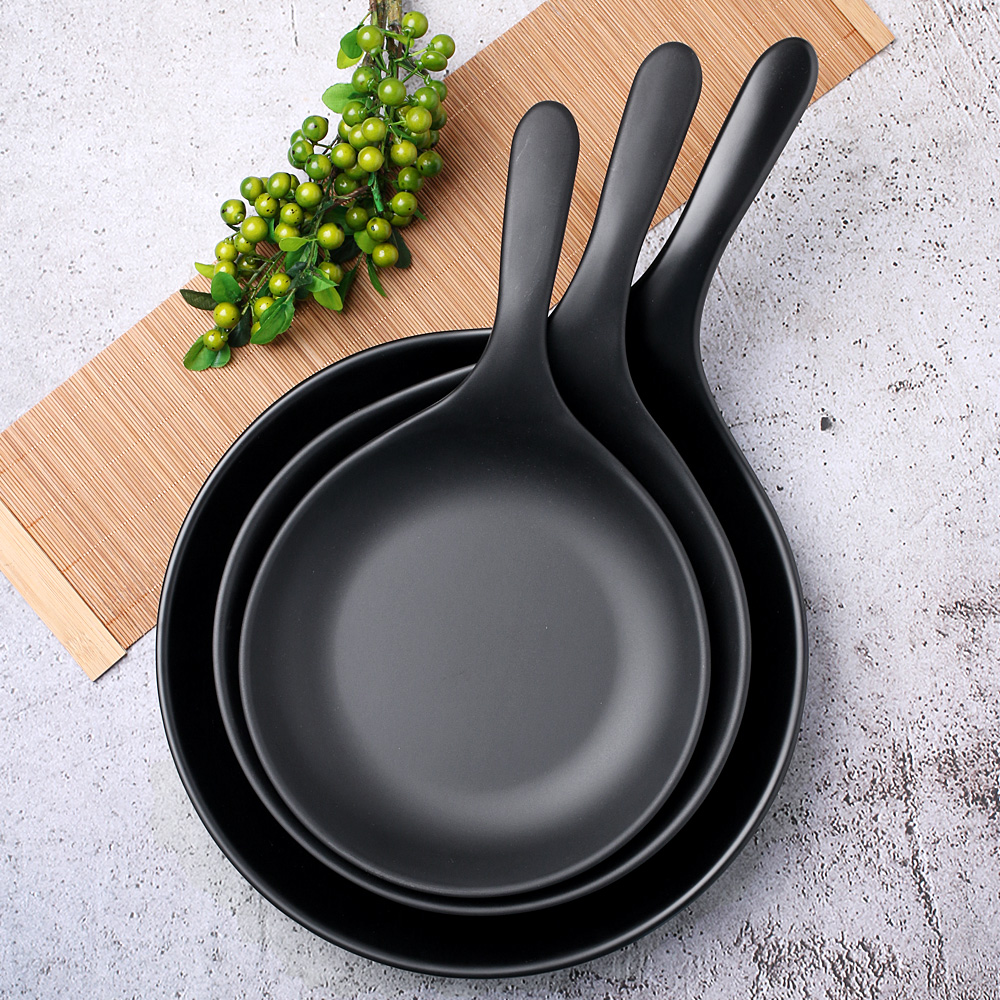 먹토 멜라민 그릇 앞 접시 나눔 반찬 중국집 식당 업소용 식기 30cm, 손잡이접시 - 상세 이미지 3