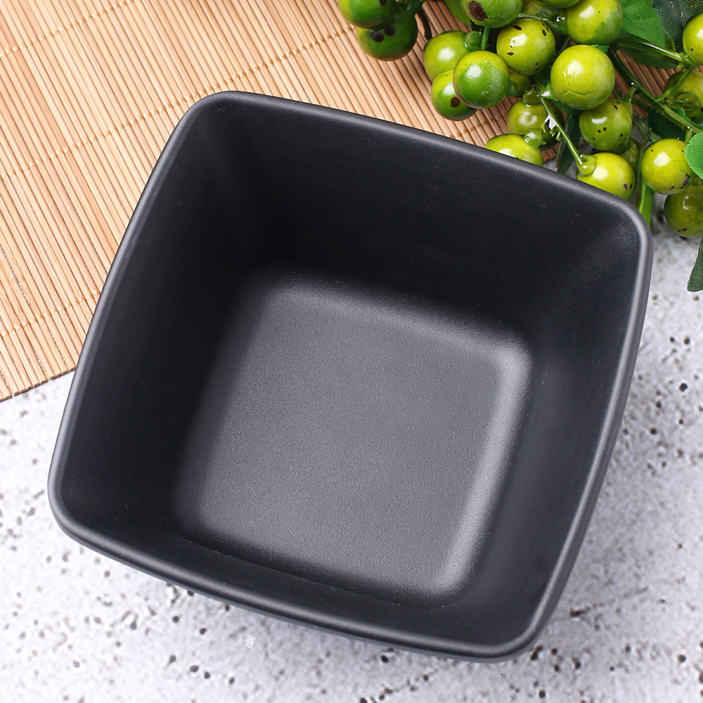 먹토 멜라민 그릇 앞 접시 나눔 반찬 중국집 식당 업소용 식기 10cm, 사각공기 4반볼 - 상세 이미지 3