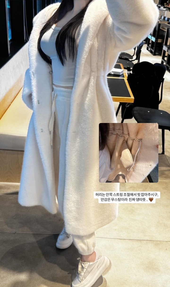 [주문폭주🔥] 베이퍼 스트링  무스탕 후드 퍼 코트 최저가 주문량미침 상세 이미지 14