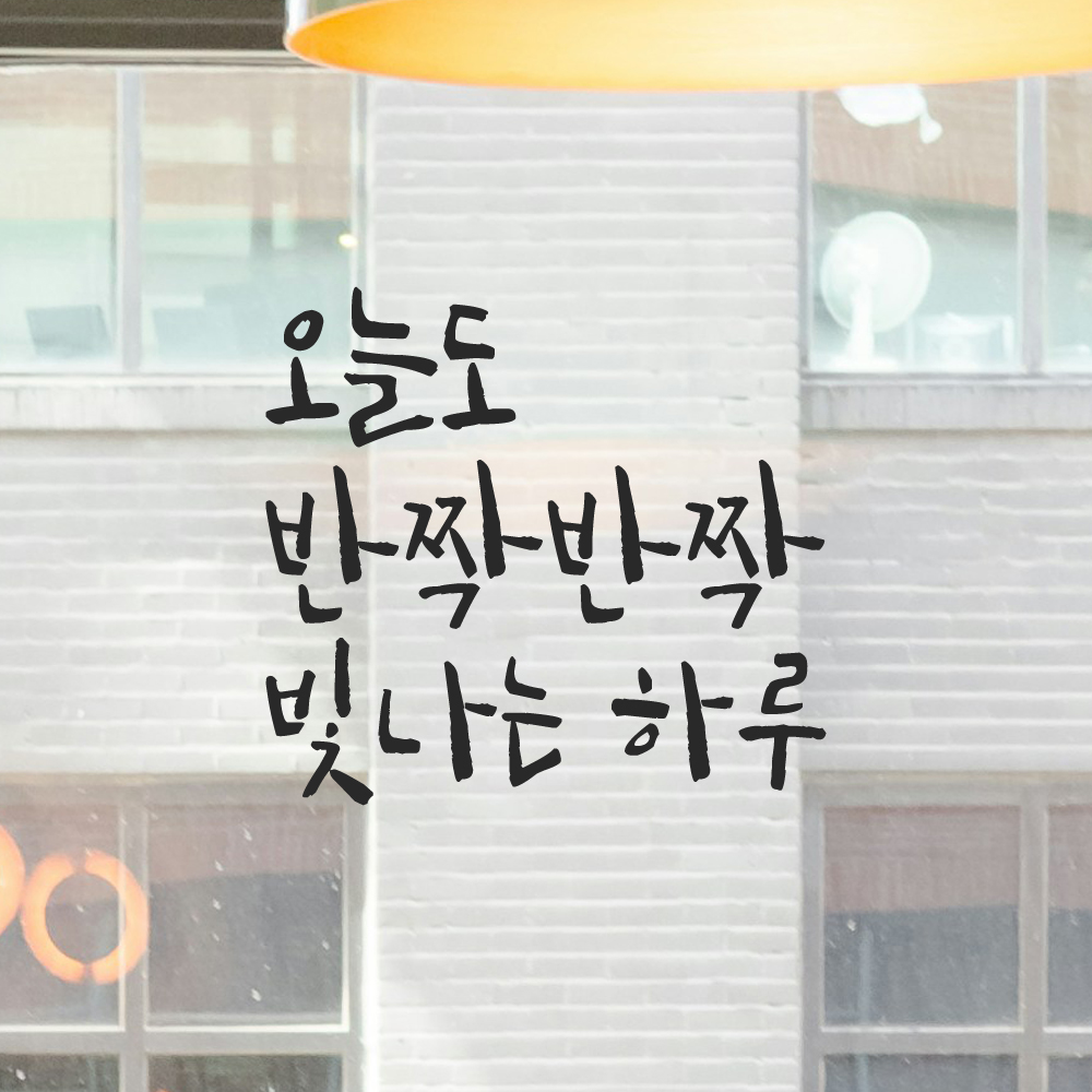 캘리그라피 레터링 스티커 오늘도 반짝반짝 빛나는 하루 검정S - 상세 이미지 4