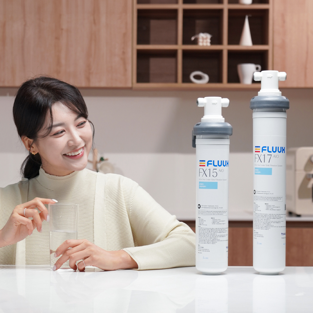 플럭스 직수 정수기 무전원 무타공 미세플라스틱 정수필터 언더싱크 FX 15 AIO 자가설치