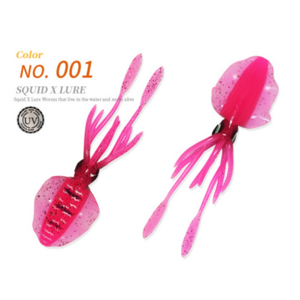 캣츠크로우 스퀴드엑스 광어다운샷웜 참돔웜 001 핑크, 10cm(4인치) - 상세 이미지 3