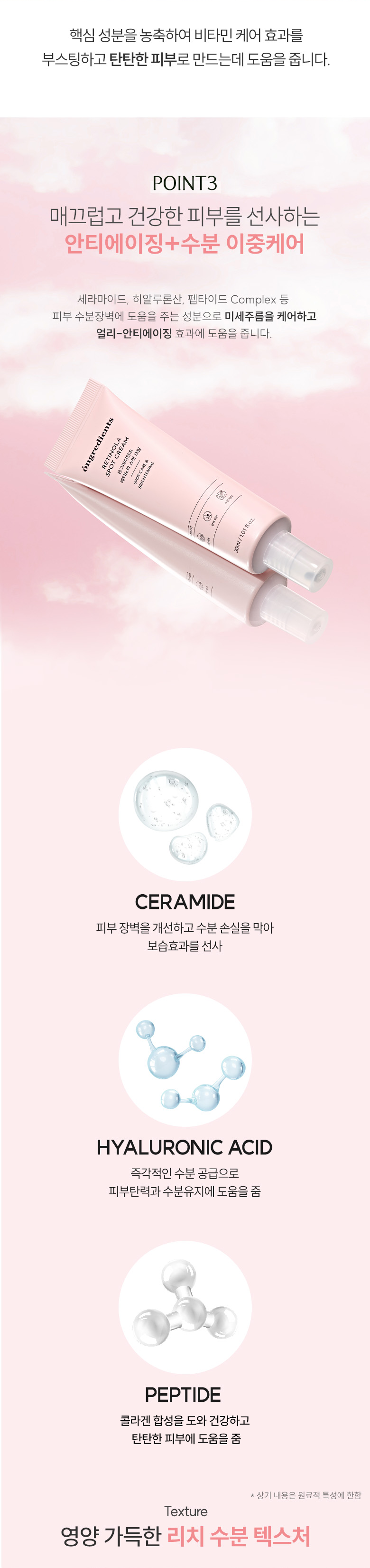 [1+1+1/Intensive Care] Ongredients Retinola Spot Cream 30ml