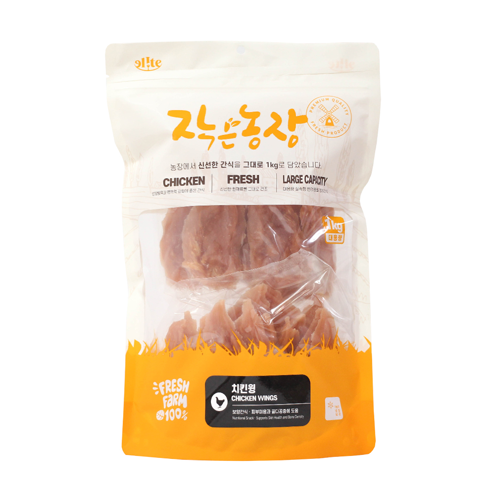 작은농장 강아지간식 사사미 1KG 대용량 애견간식 치킨윙, 1kg, 1개 - 상품 이미지