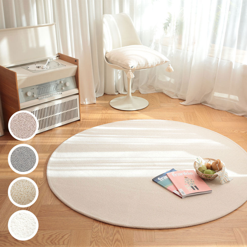 호이데코 도트롱 원형러그 먼지없는 워셔블 거실 카페트 95cm