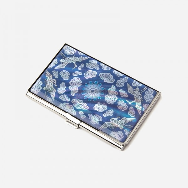 외국인 선물 명함집-청화백자운학문 자개 케이스 한국 기념품