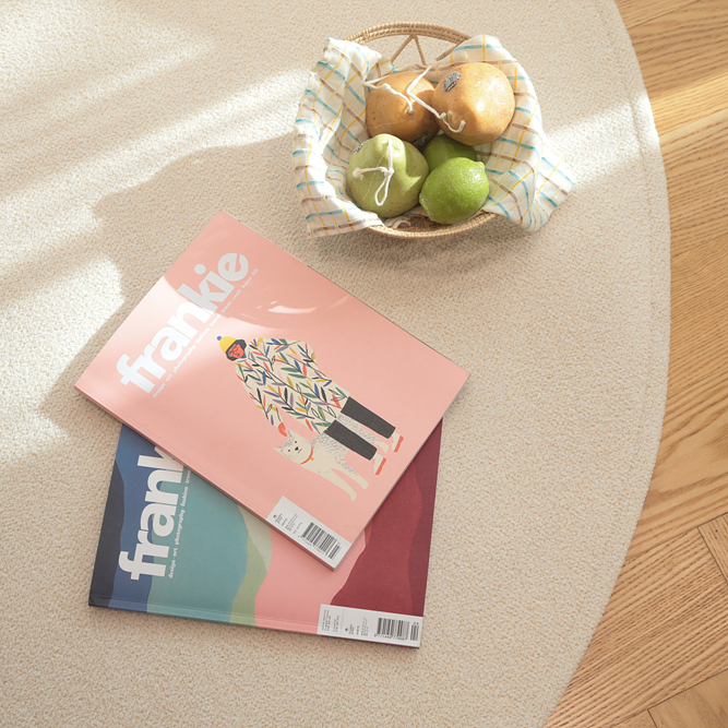 호이데코 도트롱 원형러그 먼지없는 워셔블 거실 카페트 95cm