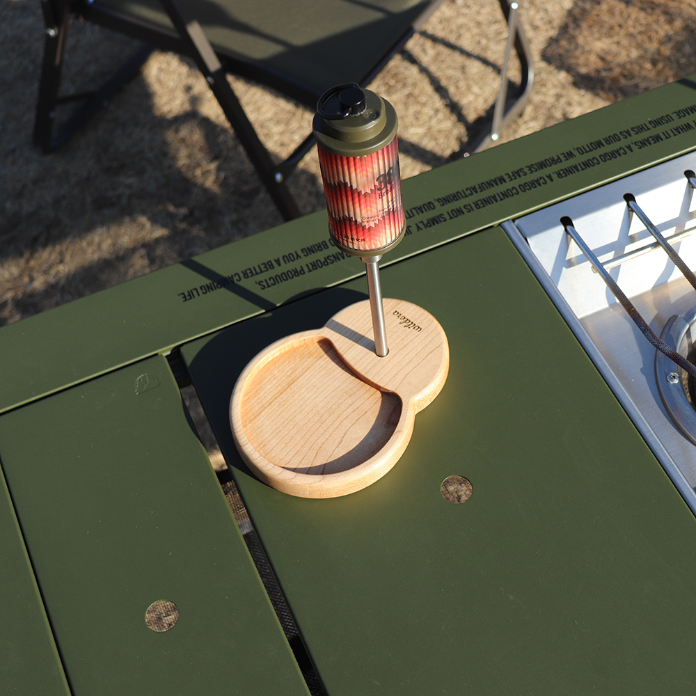 윌데라 원목 랜턴스탠드 캠핑용 수납 미니 조명 거치대 골제로 미야비 호환