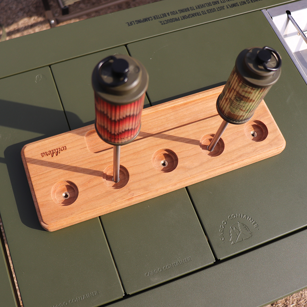 윌데라 랜턴스탠드 원목 5구 캠핑 수납 소형 조명 거치대 골제로 미야비 호환