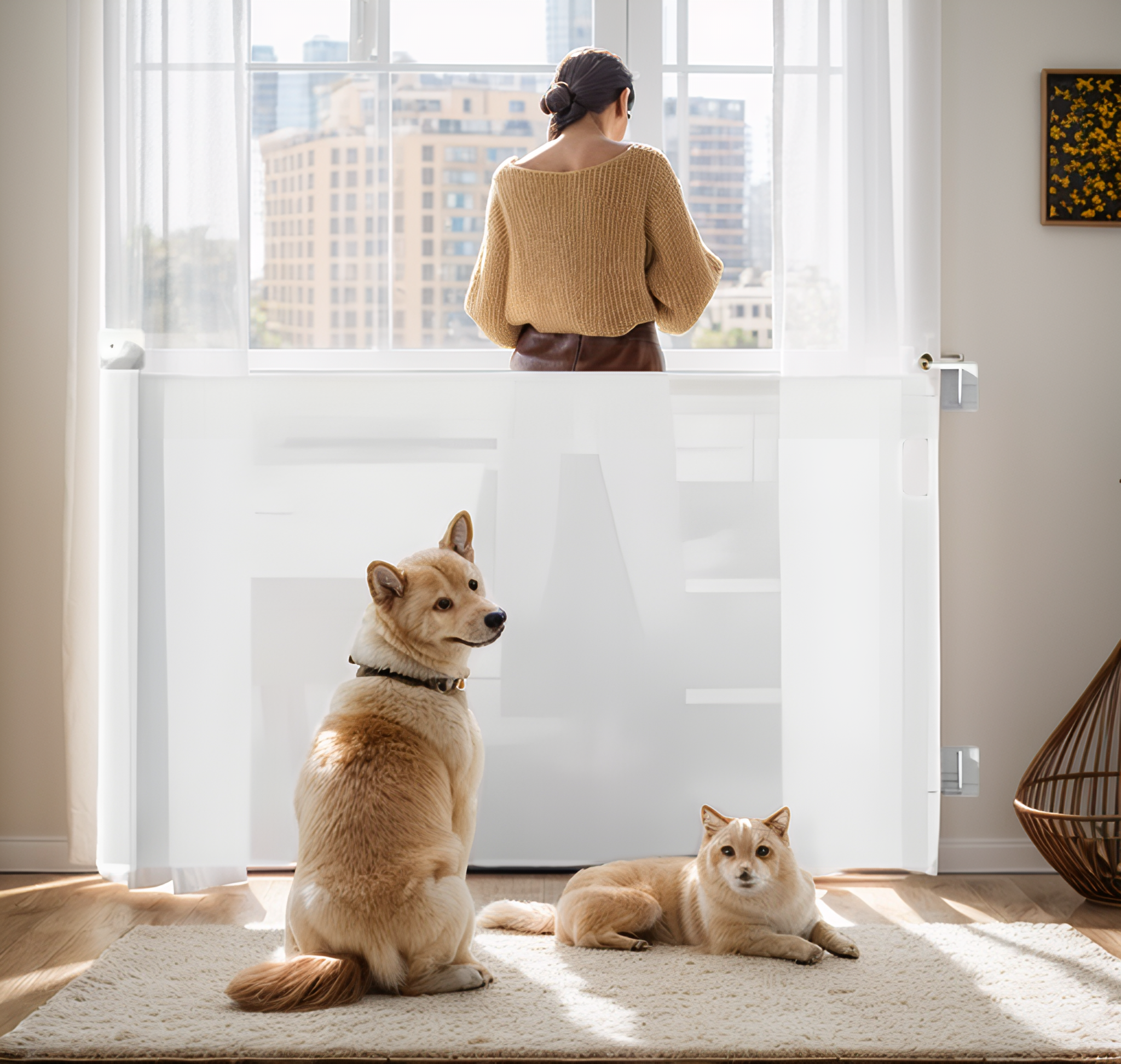 라슈에뜨 롤스크린 아기 반려견 공간분리 현관문 유아 안전문 애견 도어 울타리 펜스