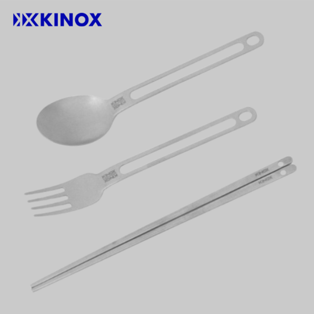 키녹스 캠핑 커트러리 3종 세트 숟가락 젓가락 포크 백패킹 초경량 스테인레스 식기