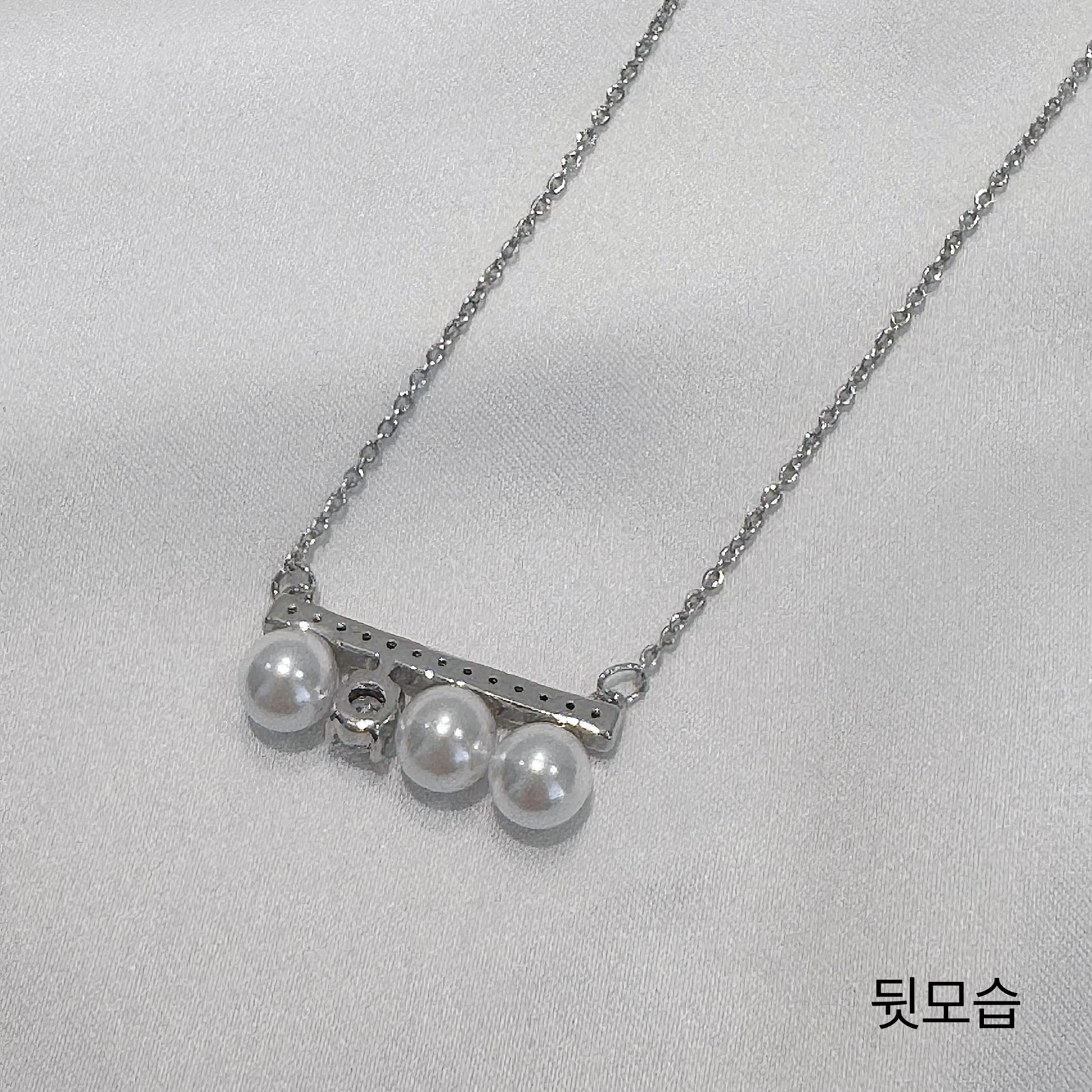 스와로브스키진주 다이아 큐빅 솔로 목걸이 - 명품목걸이 데이트 웨딩 화이트골드 로즈골드 스왈진주 상세 이미지 21