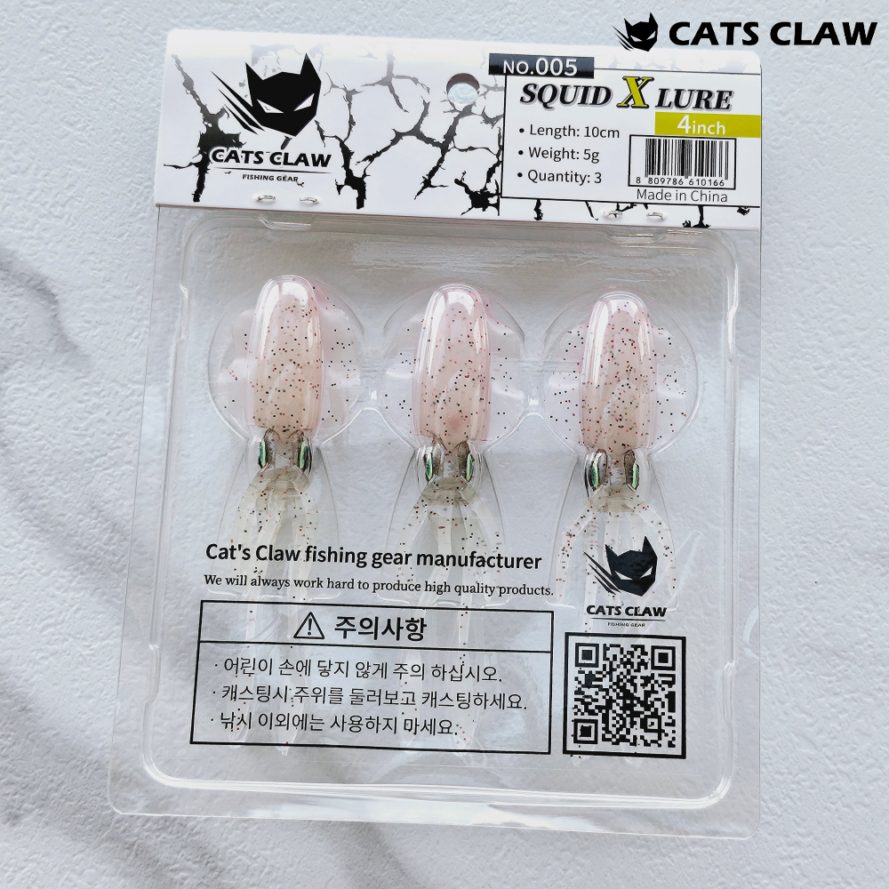 캣츠크로우 스퀴드엑스 광어다운샷웜 참돔웜 005 실버 레드, 10cm(4인치) - 상세 이미지 2