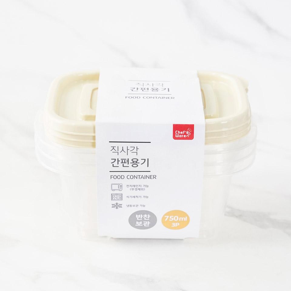 메가마트 쉐프웨어 간편용기 750ML 3P - 상품 이미지