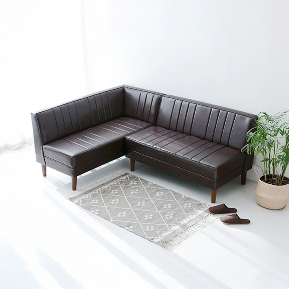 ROMENTO 2인소파 코너형 브라운 9179.4036