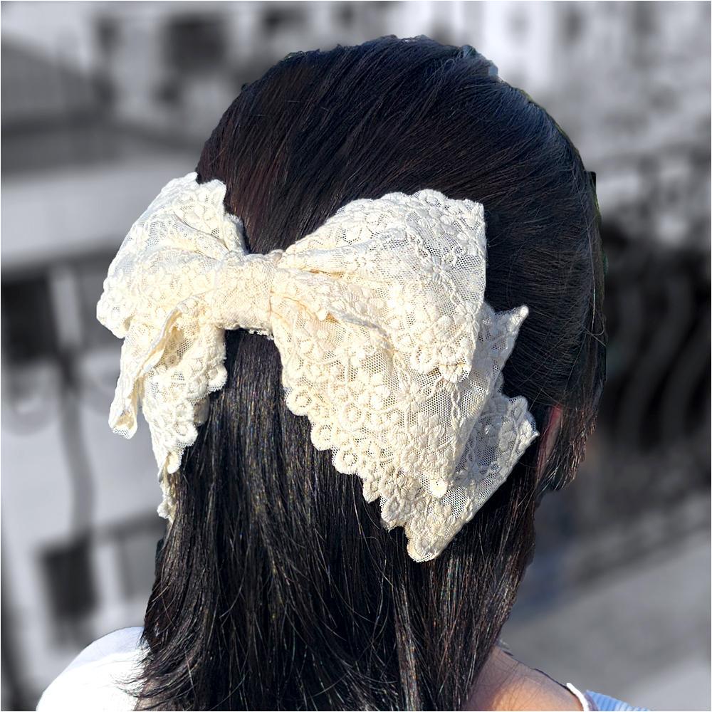 아랑로랑 그라데이션 빅리본 헤어핀 논슬립 자동핀 - 상품 이미지