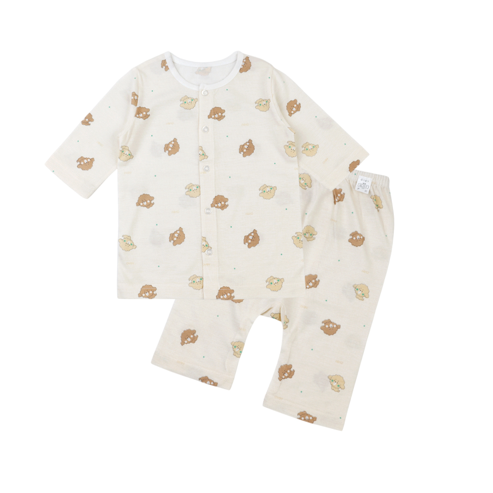 5+1 7부내의 아기내복 가을 겨울 밤부 매쉬 치즈 유아 아기실내복 신생아 배앓이방지 돌