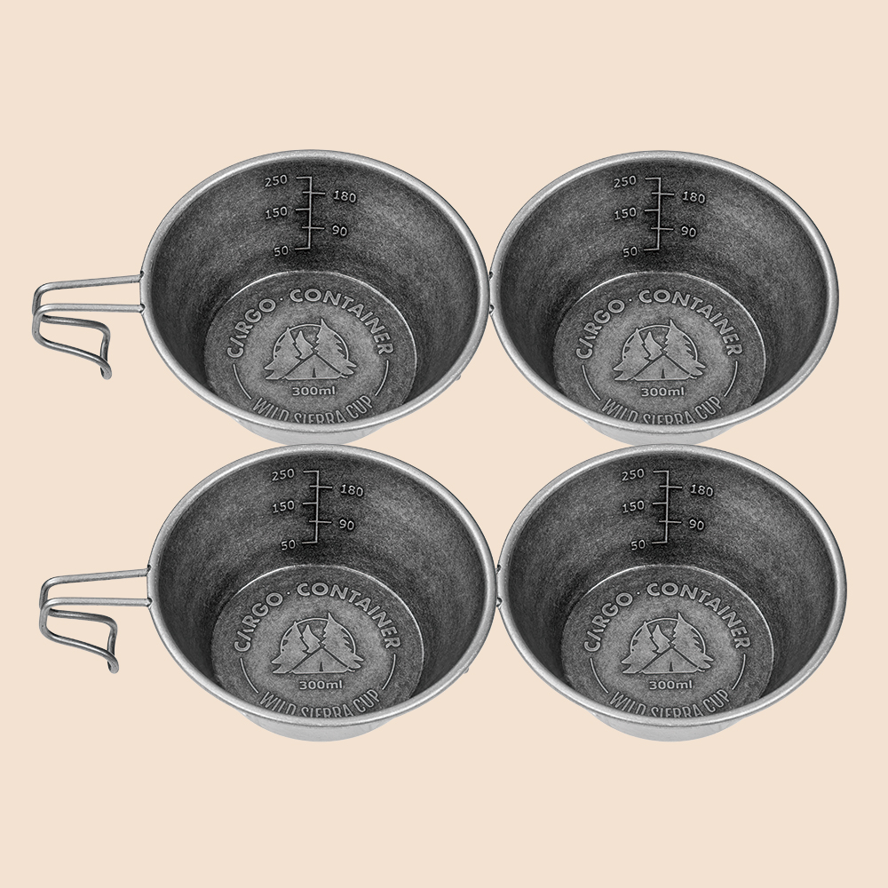 카고컨테이너 와일드 시에라 컵 300ml 4p 세트 캠핑 백패킹 등산 커피 물 술 잔