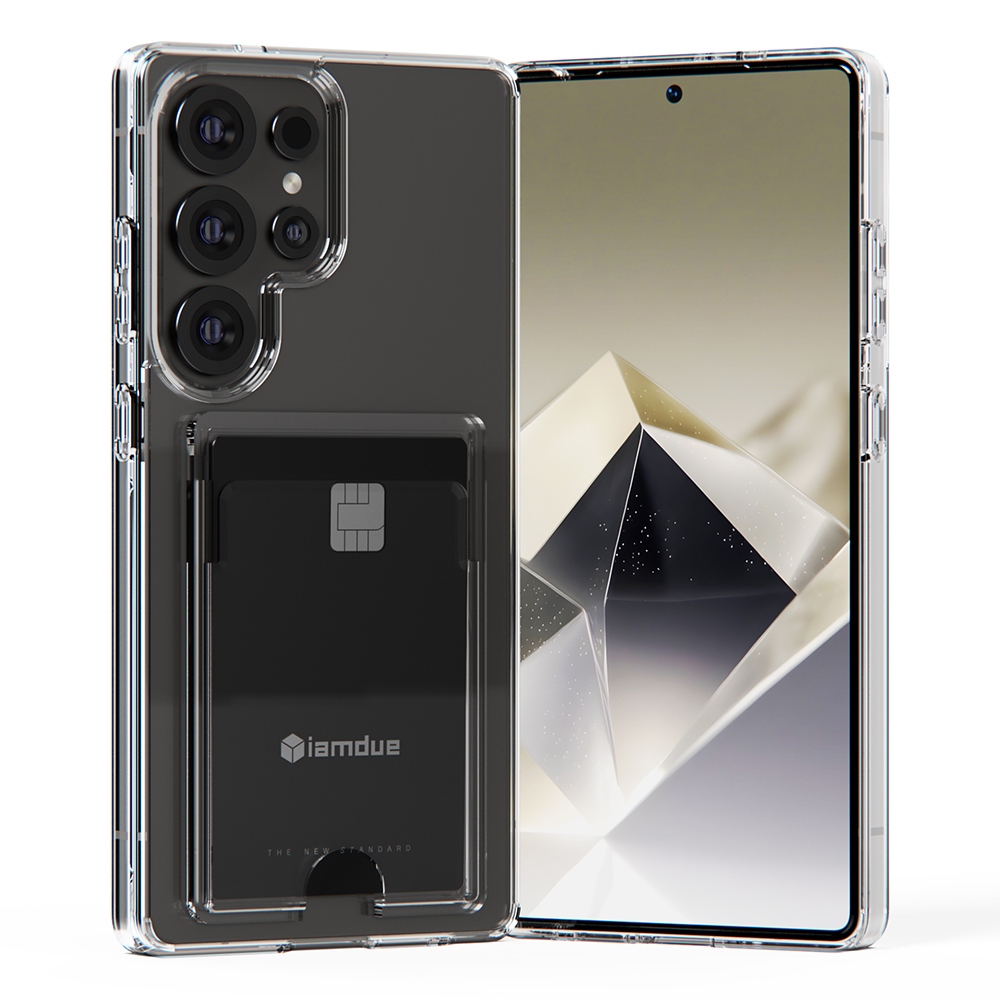 변색방지 카드 케이스 2장 수납 슬림 생폰 투명, 갤럭시S25 울트라