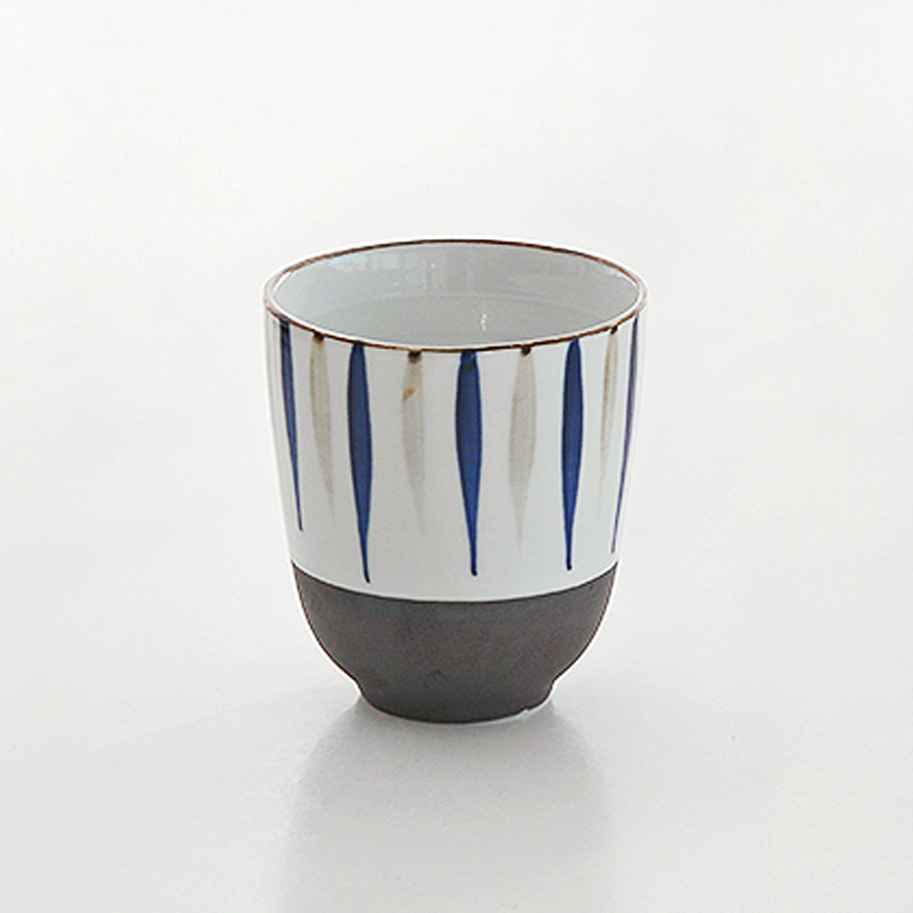 일본 도자기 물컵 일식 업소용 두줄