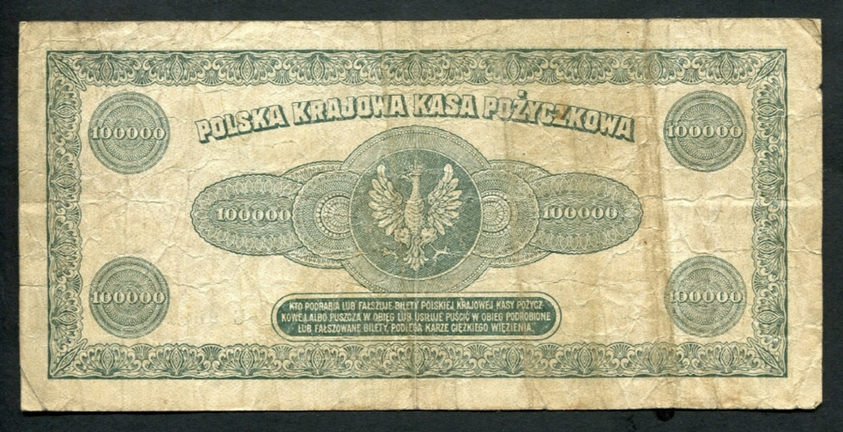폴란드 1923년 100000마르카 (Marek, 마렉, 마르크)  극미품 : 킴스코인