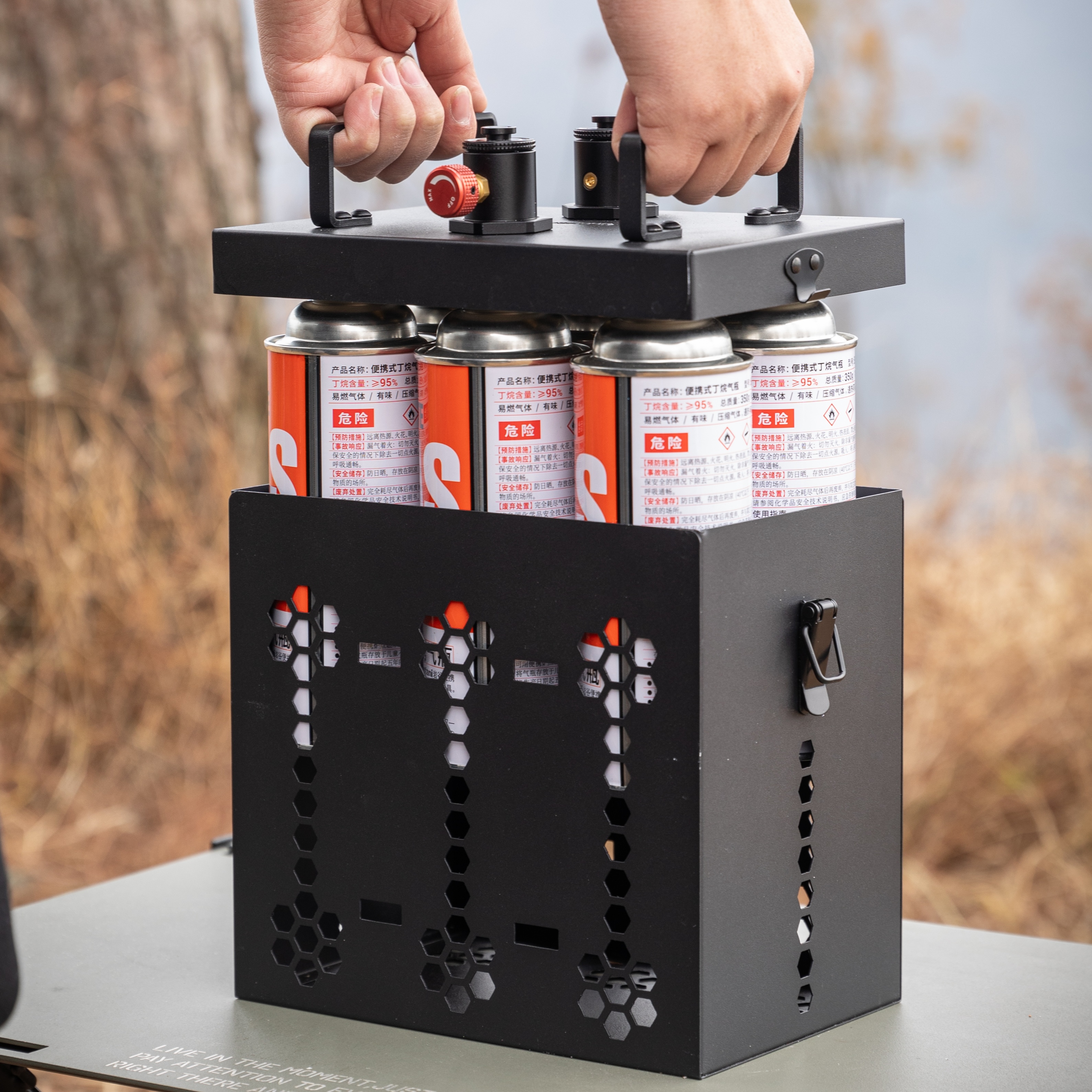 캠핑문 부탄가스 스테이션 박스 6개 연결식 BKZ-63