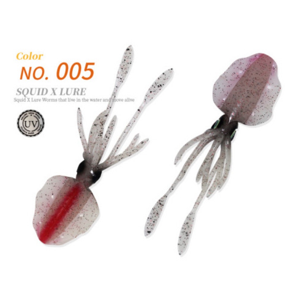 캣츠크로우 스퀴드엑스 광어다운샷웜 참돔웜 005 실버 레드, 10cm(4인치) - 상세 이미지 3