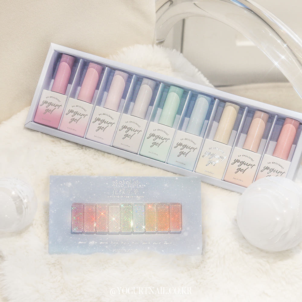 요거트젤 화양연화 9종단품 셀프젤네일 세트 2025가을네일아트재료 자석 글리터 시럽 파츠 : 네일 파빗