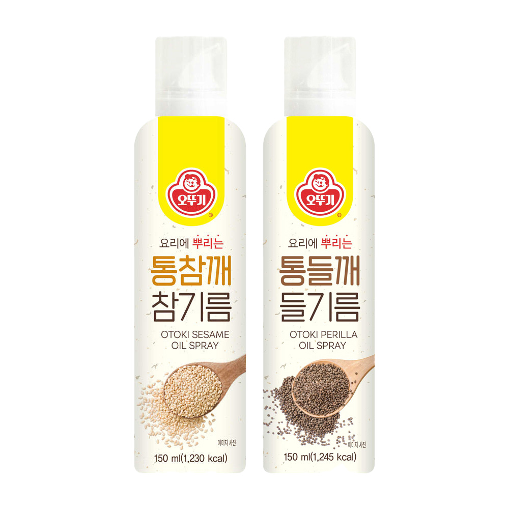 오뚜기 통참깨 참기름 스프레이 150ml + 통들깨 들기름 스프레이 150ml