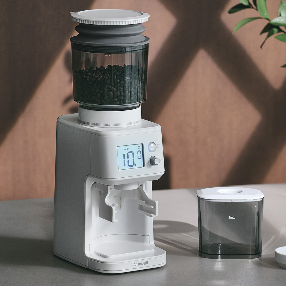 위즈웰 홈 프로 커피그라인더 전동 자동 핸드밀 가정용 기계 분쇄기 81단계 가성비 메이커
