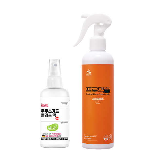모기 진드기 날파리 초파리 기피제 퇴치제 무무스가드 플러스 80ml + 프로텍홈 290ml : 쇼핑시도토리