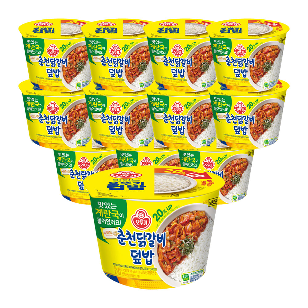 오뚜기 컵밥 춘천닭갈비덮밥+즉석 계란국 315g 12개