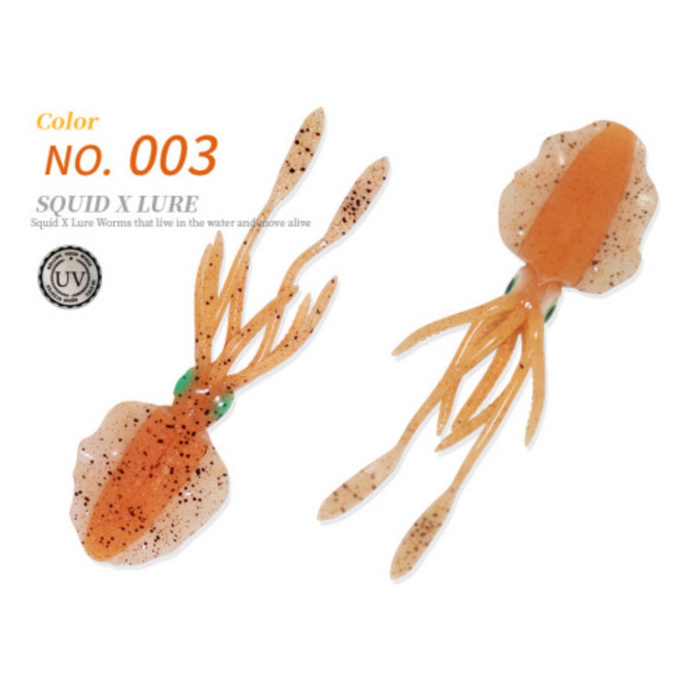 캣츠크로우 스퀴드엑스 광어다운샷웜 참돔웜 003 오렌지, 10cm(4인치) - 상세 이미지 3