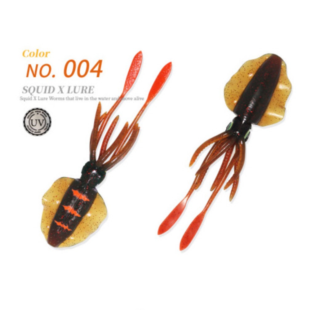 캣츠크로우 스퀴드엑스 광어다운샷웜 참돔웜 004 라이트 시나몬 블랙, 10cm(4인치) - 상세 이미지 3