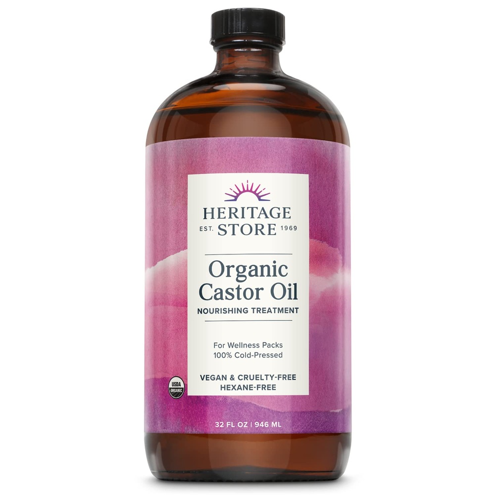 HERITAGE STORE Organic Castor Oil 모발용 피부용 1개 - 상품 이미지