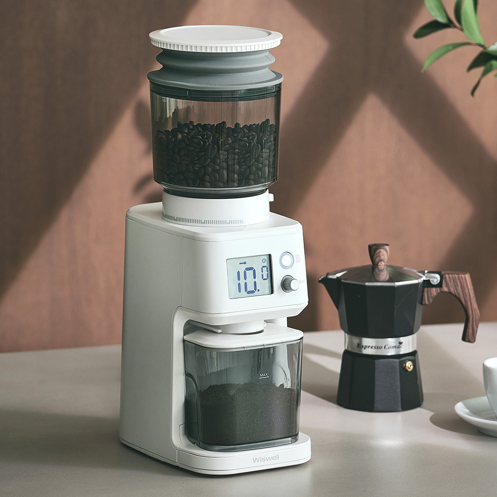 위즈웰 홈 프로 커피그라인더 전동 자동 핸드밀 가정용 기계 분쇄기 81단계 가성비 메이커