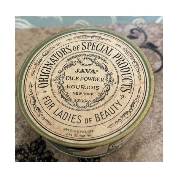 부르조아 JAVA 페이스 파우더 BOURJOIS 빈티지 풀 미인 여성을 위해 한 번도 사용하지 않음 1920년대 226827 : 라이프로지스틱스