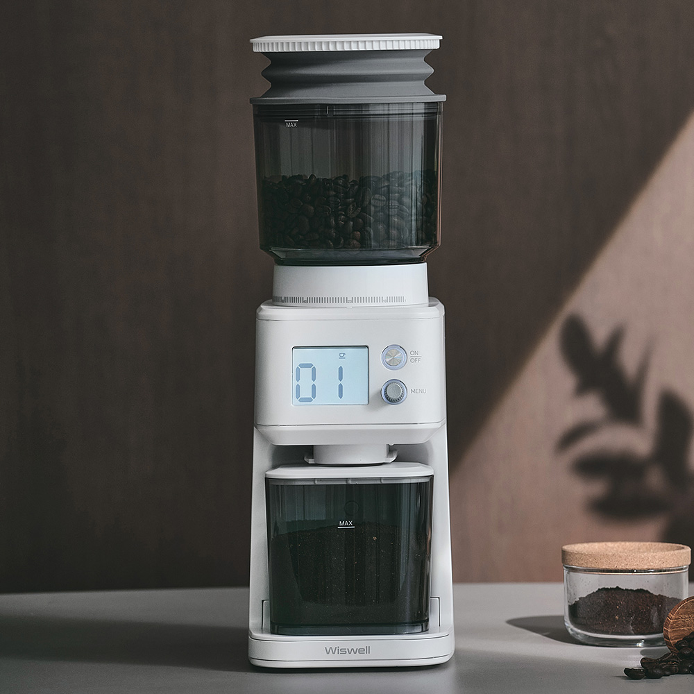 위즈웰 홈 프로 커피그라인더 전동 자동 핸드밀 가정용 기계 분쇄기 81단계 가성비 메이커