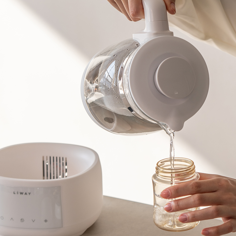 리웨이 분유포트 전기주전자 티포트 커피 차탕기 유리 무선 아기