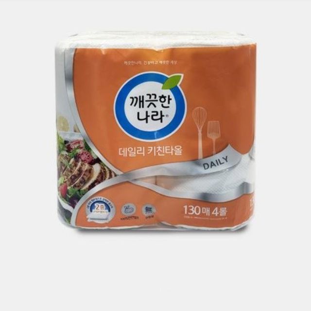 깨끗한나라 기름기제거 데일리키친타올 130매 4롤 : 아트엔마트