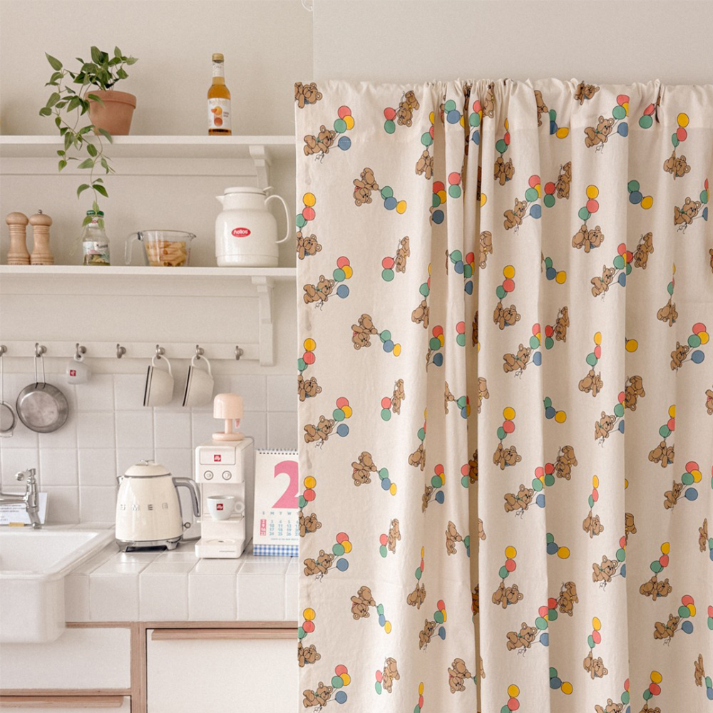 마리엔젤 빈티지 로즈베일리 가리개 창문 커튼 공간분리 가림막 커텐 테이블보 호환 XS