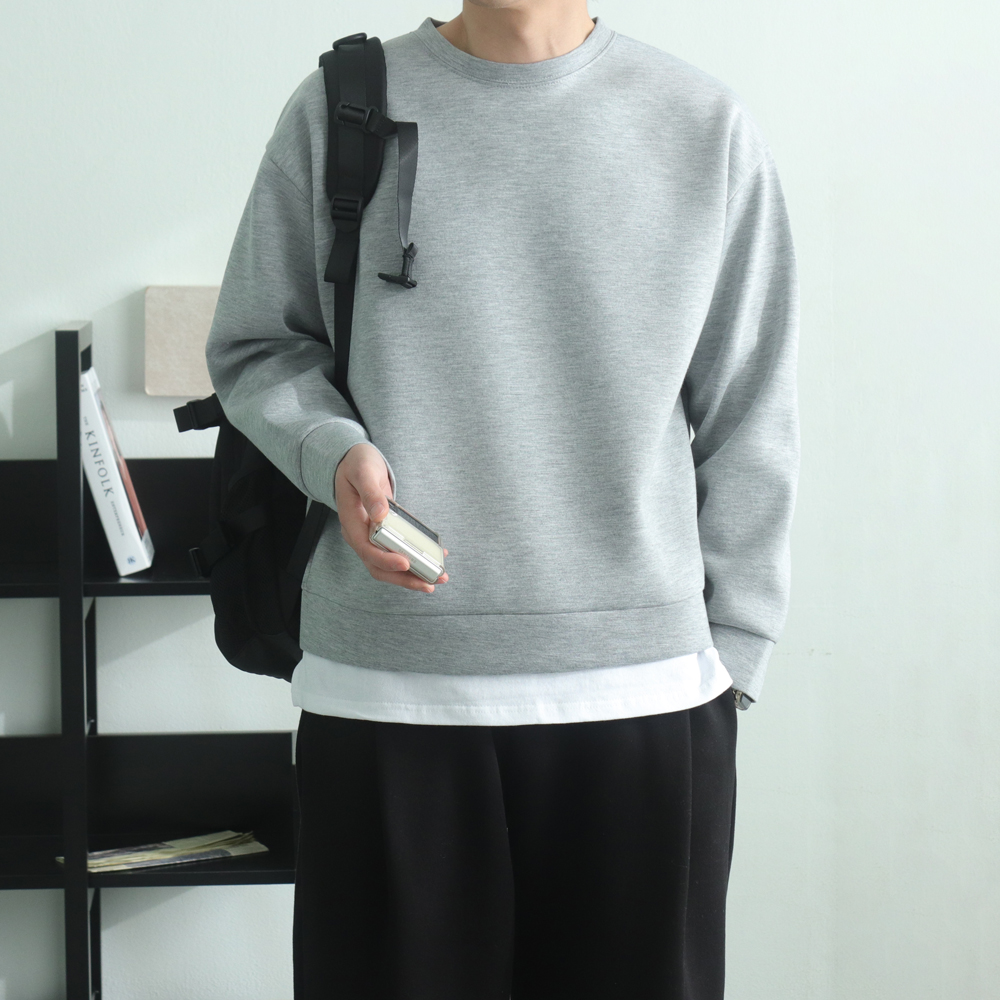 남자맨투맨 오버핏 네오프렌 커플 맨투맨 남자 후드티