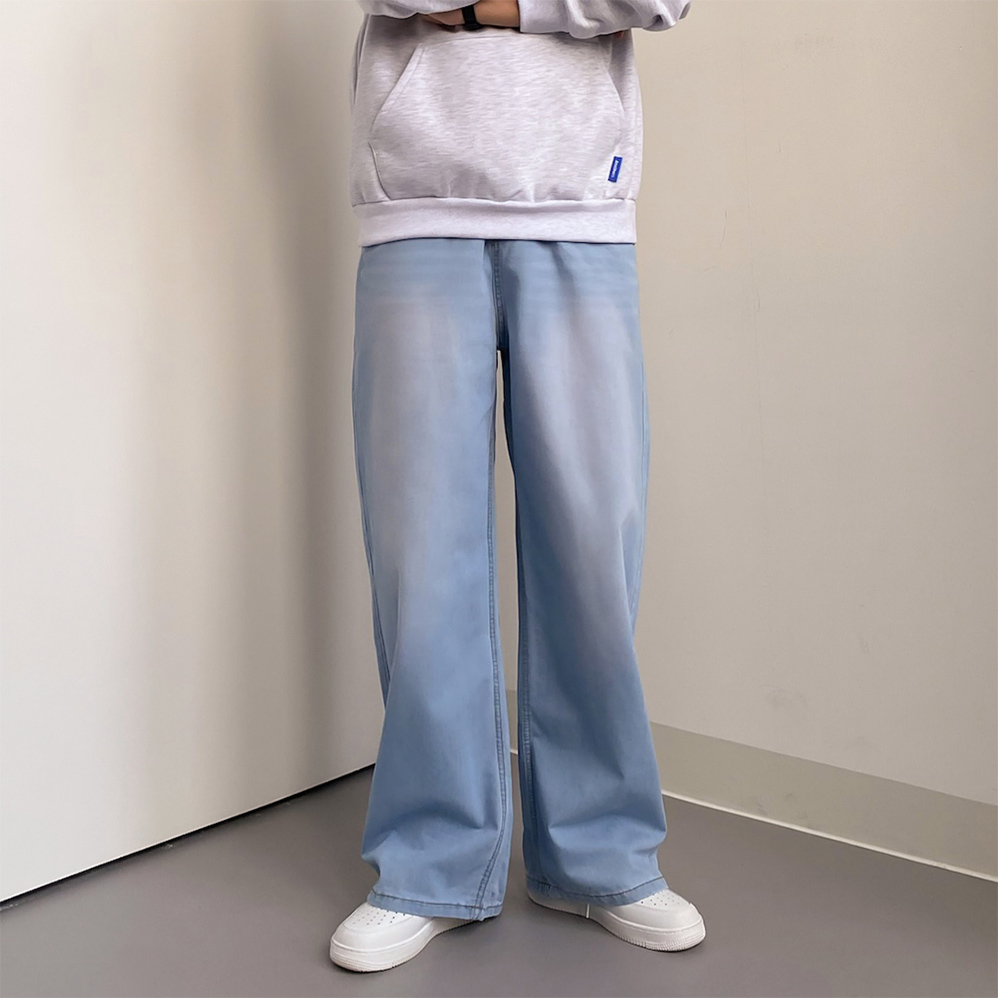 흑청바지 남자밴딩청바지 남자연청바지 - 상세 이미지 2