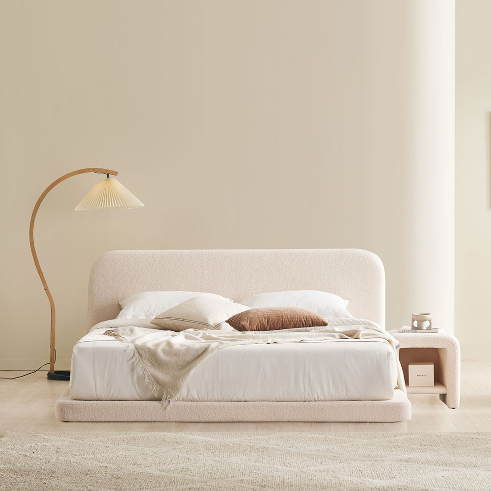 장인가구 도우 부클레 패브릭 헤드형 저상형 호텔 침대 프레임 Q/K