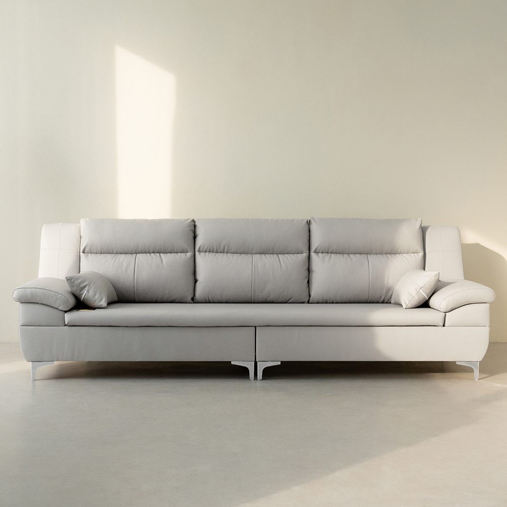 동서가구 테라 천연 면피가죽 온열 황토볼 4인용 흙소파 DF925868